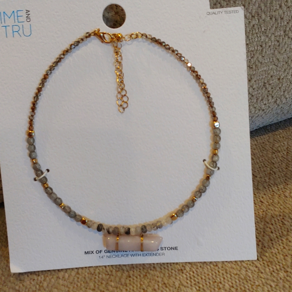 Time and True gem necklace